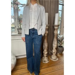 Lisa L/S Button Blazer- Light grey 