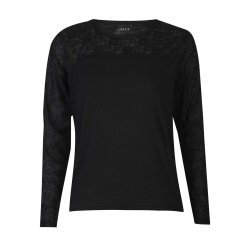 Lisa Ls Lace Blouse -Black