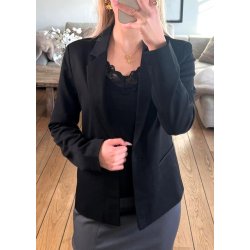 Lisa L/S Button Blazer- Black
