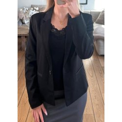 Lisa L/S Button Blazer- Black