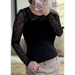 Lisa Ls Lace Blouse -Black