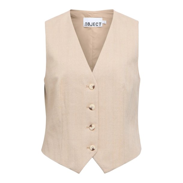 Lisa Re Short Waistcoat- Fossil / Sandshell