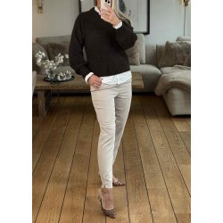 Lisa Slim Pants- Humus Melange
