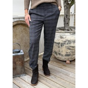 Lisa Slim Pants- Dark Grey Mel Blue Brown