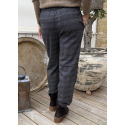 Lisa Slim Pants- Dark Grey Mel Blue Brown