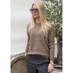 Lisa Slim Pants- Dark Grey Mel Blue Brown