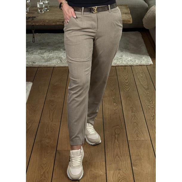 Lisa Slim Pants-Fossil/melange