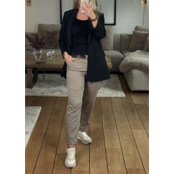 Lisa Slim Pants-Fossil/melange