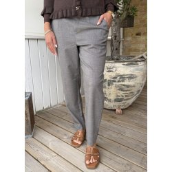 Lisa Slim Pants-Grey Thin Beige