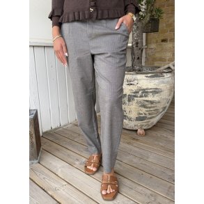 Lisa Slim Pants-Grey Thin Beige