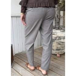 Lisa Slim Pants-Grey Thin Beige