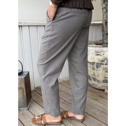 Lisa Slim Pants-Grey Thin Beige
