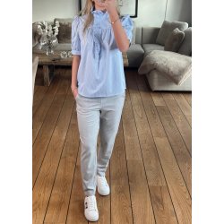 Lisa Slim Pants- Light grey melange