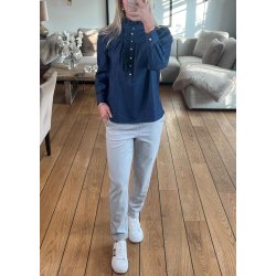 Lisa Slim Pants- Light grey melange