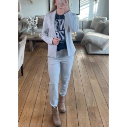 Lisa Slim Pants- Light grey melange