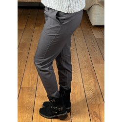 Lisa Slim Pants- Grey melange