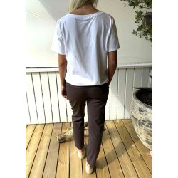 Lisa Slim Pants- Seal brown