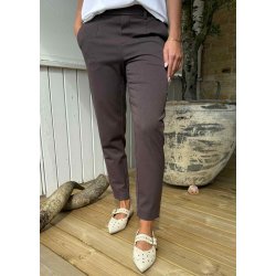 Lisa Slim Pants- Seal brown