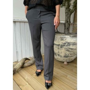 Lisa Straight Pants-m. Grey melange