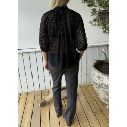 Lisa Straight Pants-m. Grey melange