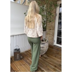 Lisa Wide Pants- Bronze Green
