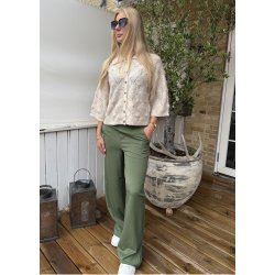 Lisa Wide Pants- Bronze Green