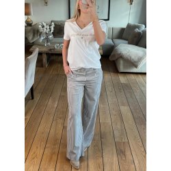 Lisa Wide Pants- Cloude dancer-morel