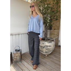 Lisa Wide Pants- Dark Grey Mel