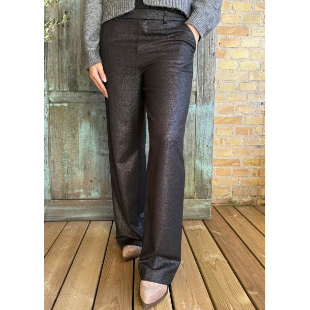 Lisa wide Pants- Black Silver Glitt