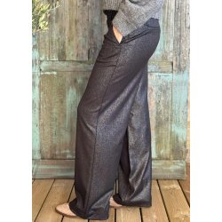 Lisa wide Pants- Black Silver Glitt