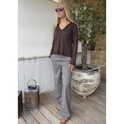 Lisa Wide Pants- Grey/ Thin Be
