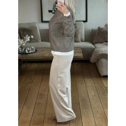 Lisa Wide Pants- Humus Melange