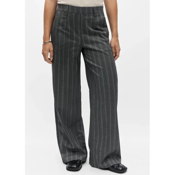 Lisa wide Pants- Med.grey mel blue white