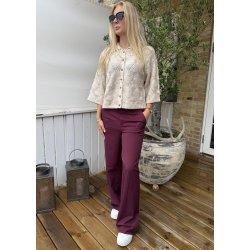 Lisa Wide Pants- Windsor Wine