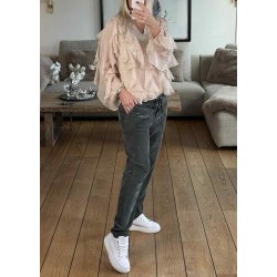 Lissa Flounce Blouse-Sand