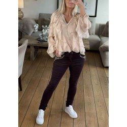 Lissa Flounce Blouse-Sand