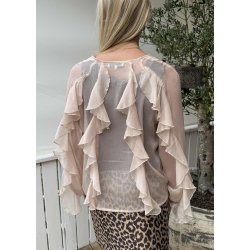 Lissa Flounce Blouse-Sand