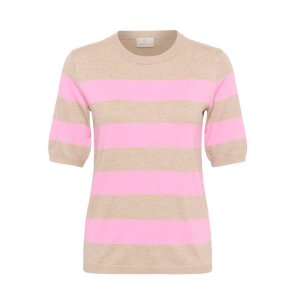 Lizza Striped Knit- Feather mel/ pi