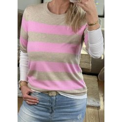 Lizza Striped Knit- Feather mel/ pi