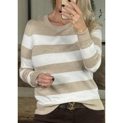 Lizza Striped Knit Pullover-Feather G.m. chalk
