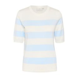Lizza Striped Knit-Chalk Light blue