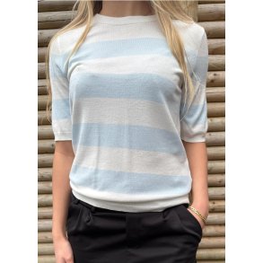 Lizza Striped Knit-Chalk Light blue