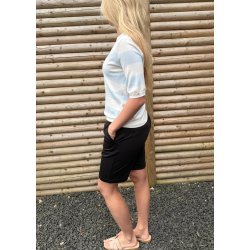 Lizza Striped Knit-Chalk Light blue