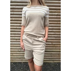 Lizza Striped Knit-Feather Gray Cha