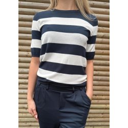 Lizza Striped Knit-midnight marine