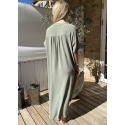Lola Long Button Kaftan- Khaki