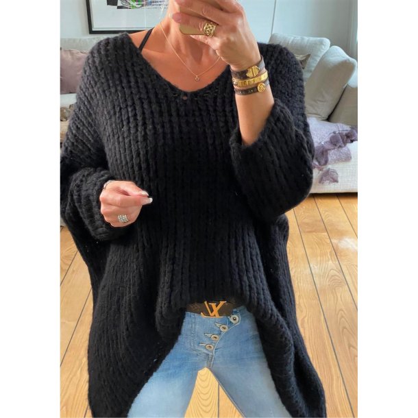Loose Cozy Knit- Black
