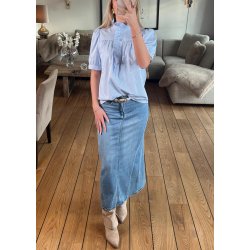 Loose Denim Skirt 911- Blue