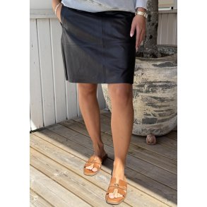 Lorina Leather Skirt- Black