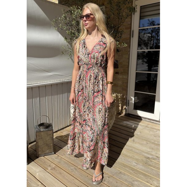 Lorie Printed Dress- Black